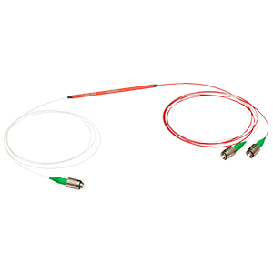 TN560R3A1 - 1x2 Narrowband Fiber Optic Coupler, 560 ± 15 nm, 75:25 Split, FC/APC