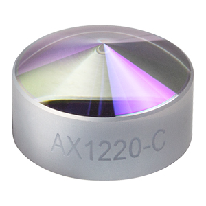 AX1220-C - 20.0°, 1050 - 1700 nm AR Coated UVFS, Ø1/2in (Ø12.7 mm) Axicon