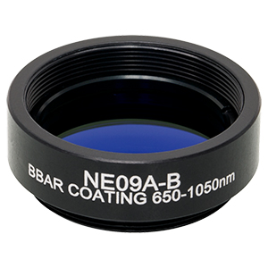 NE09A-B - Ø25 mm Absorptive Neutral Density Filter, ARC: 650-1050 nm, SM1-Threaded Mount, OD: 0.9