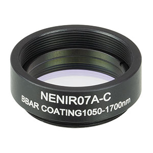 NENIR07A-C - Ø25 mm AR-Coated Absorptive Neutral Density Filter, SM1-Threaded Mount, 1050 - 1700 nm, OD: 0.7