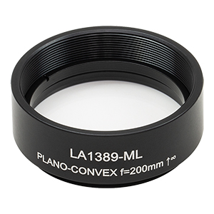 LA1389-ML - Ø1.5in N-BK7 Plano-Convex Lens, SM1.5-Threaded Mount, f = 200 mm, Uncoated