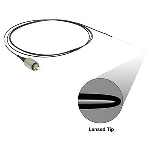 LFM1S-1 - Ø50 µm, 0.20 NA, SMA905 to Lensed Tip Fiber Patch Cable, 1 m
