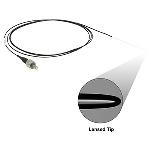 LFM1S-1 - Ø50 µm, 0.20 NA, SMA905 to Lensed Tip Fiber Patch Cable, 1 m Long