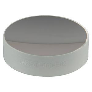 CM254P-050-E02 - Ø1in Dielectric-Coated Concave Mirror, 400 - 750 nm, f = 50 mm, Back Side Polished
