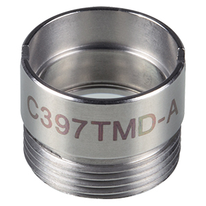 C397TMD-A - f = 11.0 mm, NA = 0.30, WD = 8.2 mm, Mounted Aspheric Lens, ARC: 350 - 700 nm
