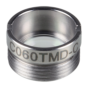 C060TMD-C - f = 9.6 mm, NA = 0.27, WD = 7.1 mm, Mounted Aspheric Lens, ARC: 1050 - 1700 nm