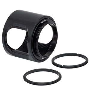 SM1L10C - 側面アクセススロット付きSM1レンズチューブ、ネジ深さ25.4 mm、固定リング2個付属