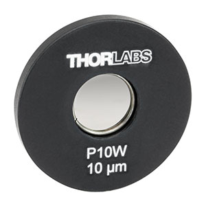 P10W - Ø25.4 mm(Ø1インチ)マウント付きピンホール、ピンホール径10 ± 1 µm、タングステン製
