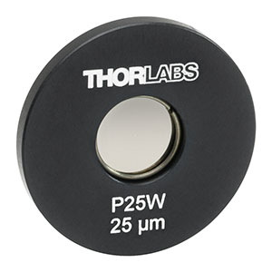 P25W - Ø25.4 mm(Ø1インチ)マウント付きピンホール、ピンホール径25 ± 2 µm、タングステン製