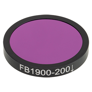FB1900-200 - Ø25 mm IR Bandpass Filter, CWL = 1.90 µm, FWHM = 200 nm