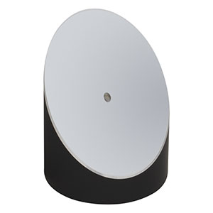 MPD269H-F01 - Ø2in 90° Off-Axis Parabolic Mirror with Ø3 mm Hole Parallel to Focused Beam, UV-Enhanced Aluminum, RFL = 6in
