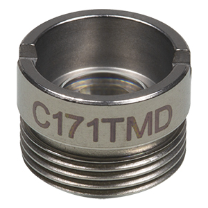 C171TMD - f= 6.2 mm, NA = 0.30, WD = 2.8 mm, DW = 633 nm, Mounted Aspheric Lens, Uncoated