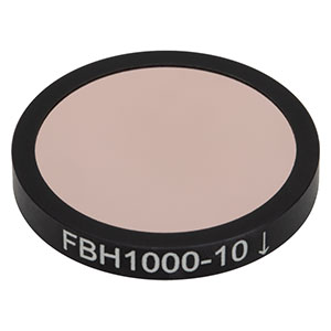 FBH1000-10 - Hard-Coated Bandpass Filter, Ø25 mm, CWL = 1000 nm, FWHM = 10 nm