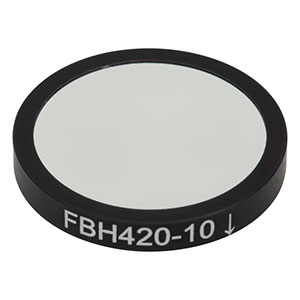 FBH420-10 - Hard-Coated Bandpass Filter, Ø25 mm, CWL = 420 nm, FWHM = 10 nm