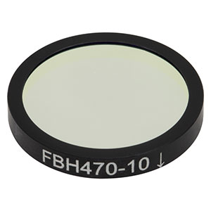 FBH470-10 - Hard-Coated Bandpass Filter, Ø25 mm, CWL = 470 nm, FWHM = 10 nm