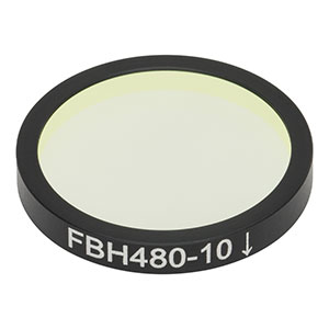 FBH480-10 - Hard-Coated Bandpass Filter, Ø25 mm, CWL = 480 nm, FWHM = 10 nm