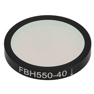 FBH550-40 - Hard-Coated Bandpass Filter, Ø25 mm, CWL = 550 nm, FWHM = 40 nm