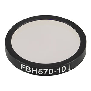 FBH570-10 - Hard-Coated Bandpass Filter, Ø25 mm, CWL = 570 nm, FWHM = 10 nm