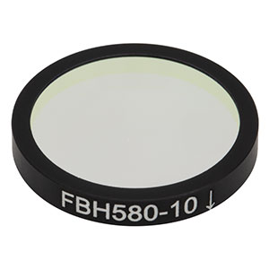 FBH580-10 - Hard-Coated Bandpass Filter, Ø25 mm, CWL = 580 nm, FWHM = 10 nm