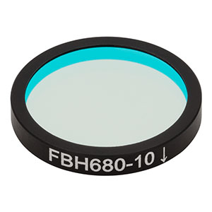 FBH680-10 - Hard-Coated Bandpass Filter, Ø25 mm, CWL = 680 nm, FWHM = 10 nm