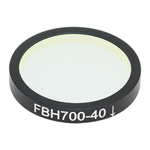 FBH700-40 - Hard-Coated Bandpass Filter, Ø25 mm, CWL = 700 nm, FWHM = 40 nm