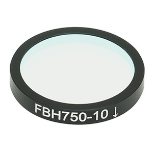 FBH750-10 - Premium Bandpass Filter, Ø25 mm, CWL = 750 nm, FWHM = 10 nm