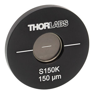 S150K - Ø25.4 mm(Ø1インチ)マウント付き光学スリット、スリット幅150 ± 4 µm、スリット長3 mm
