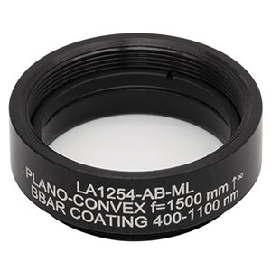 LA1254-AB-ML - Ø1in N-BK7 Plano-Convex Lens, SM1-Threaded Mount, f = 1500 mm, ARC: 400-1100 nm