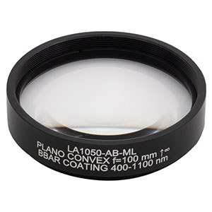 LA1050-AB-ML - Ø2in N-BK7 Plano-Convex Lens, SM2-Threaded Mount, f = 100 mm, ARC: 400-1100 nm
