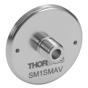 SM1SMAV - 真空対応SMAファイバーアダプタープレート、SM1外ネジ付き