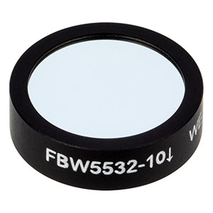 FBW5532-10 - Wedged Hard-Coated Bandpass Filter, Ø12.5 mm, CWL = 532 nm, FWHM = 10 nm