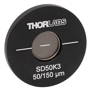 SD50K3 - Ø25.4 mm(Ø1インチ)マウント付き二重スリット、スリット幅50 µm、スリット間隔150 µm
