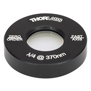 WPQ05M-370 - Ø1/2in Zero-Order Quarter-Wave Plate, Ø1in Mount, 370 nm