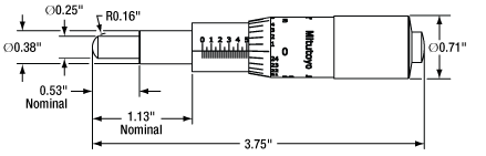 1 inch Micrometer Drawing