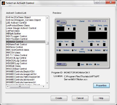 MATLAB ActiveX Control