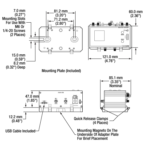 KNA-VIS NanoTrak Controller Mechanical Drawing