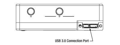 Top panel of the Low-Profile Kiralux Cameras showing the USB 3.0 connector port.