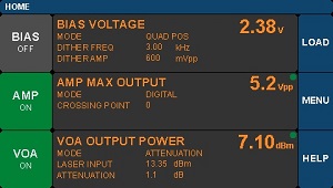 Optical Transmitter Main Menu