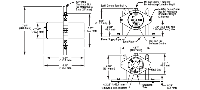 Mechanical Drawing of MFC1 Focus Controller