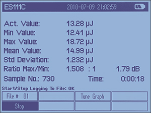 PM100D Pulsed Statistics Display