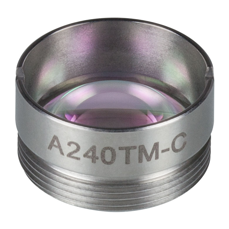 Thorlabs - A240TM-C f = 8.00 mm, NA = 0.50, WD = 4.79 mm
