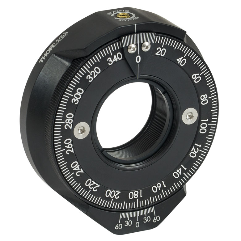 RSP1X15/M Ø25 mm～Ø25.4 mm光学素子用インデックス機構付き回転