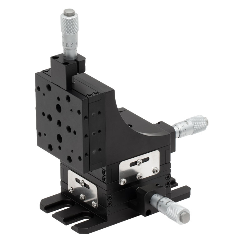 MT3/M XYZ移動ステージ、移動量12.7 mm、標準マイクロメータ付き